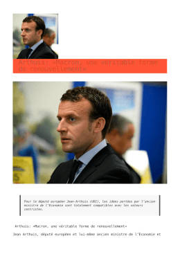 Arthuis: «Macron, une véritable forme de renouvellement