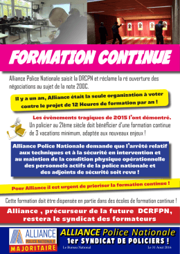 formation continue - Alliance Police Nationale