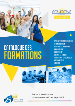 Catalogue des Formations - Equinoxe Formation Guyane