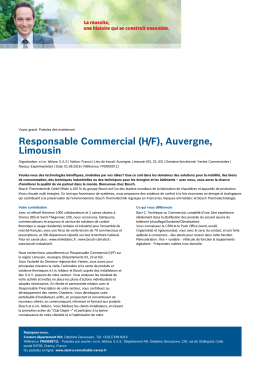 Responsable Commercial (H/F), Auvergne, Limousin