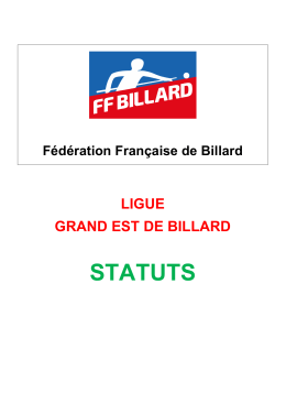 statuts - Ligue d`Alsace de Billard