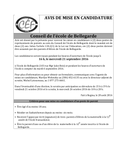 Avis de mise en candidature - Conseil des écoles fransaskoises