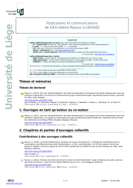 Publications - ORBi - Université de Liège