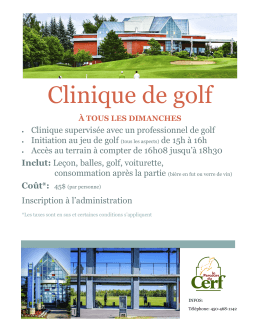 Clinique de golf - Golf Le Parcours du Cerf