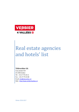 Real estate agencies and hotels` list