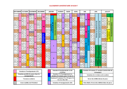Calendrier Universitaire 2016-2017 optionnel