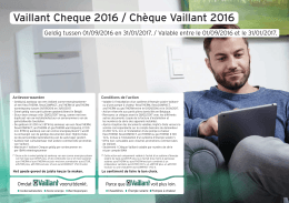 Vaillant Cheque 2016 / Chèque Vaillant 2016