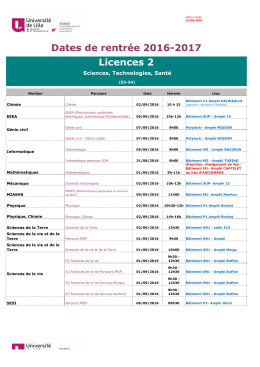 Licences 2 - Université Lille 1
