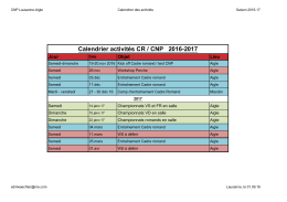Calendrier activités CR / CNP 2016-2017