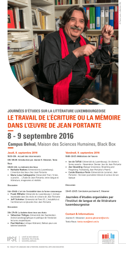8 - 9 septembre 2016 - Université du Luxembourg