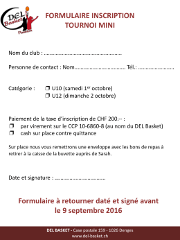 formulaire inscription tournoi mini