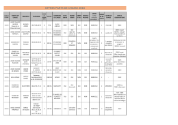 OFFRES PARTS DE CHASSE 2016
