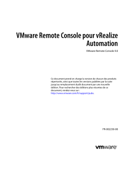 VMware Remote Console pour vRealize Automation