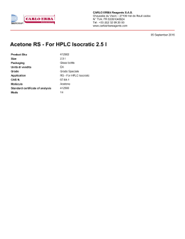 Acetone RS - For HPLC Isocratic 2.5 l