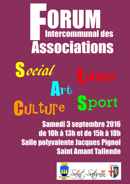 Affiche Forum Intercommunal des Associations 2016