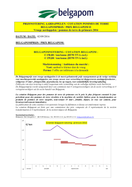 PRIJSNOTERING AARDAPPELEN / COTATION