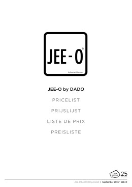JEE-O by DADO PRICELIST PRIJSLIJST LISTE DE PRIX PREISLISTE