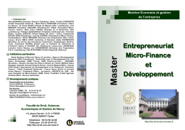 Entrepreneuriat, microfinance et développement