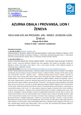 Azurna obala, Provansa,Lion i Zeneva 28.12.16. BB