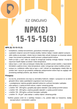 NPK (S) 15-15-15 (3) Primjena