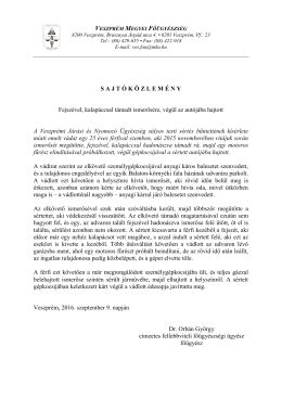 Veszprém Megyei Főügyészség sajtóközleménye 09.09.