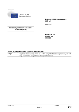 11261/16 ZSB/md DGE 2 Megállapodás az Európai Unió és a Fülöp