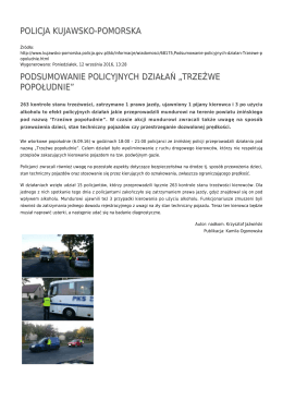 trzeźwe popołudnie - Policja Kujawsko