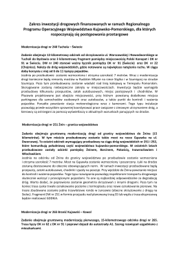 Zakres inwestycji - Urząd Marszałkowski Województwa Kujawsko