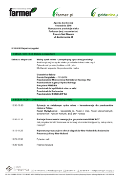 Agenda konferencji 6 września 2016 Nowoczesna