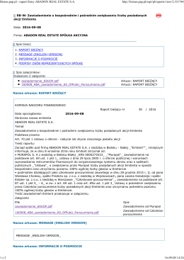 Biznes.pap.pl - raport firmy ABADON REAL ESTATE S.A.