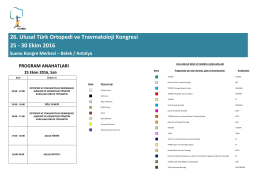 26. Ulusal Türk Ortopedi ve Travmatoloji Kongresi 25