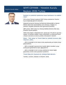 SEYFİ CEYHAN – Yönetim Kurulu Başkanı ZEISS Turkey