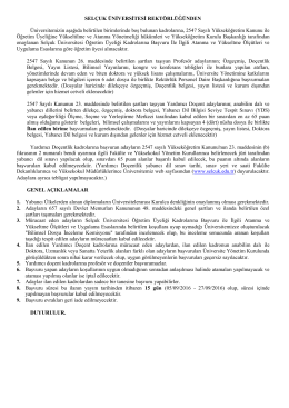 Selçuk Üniversitesi akademik personel alım ilanı
