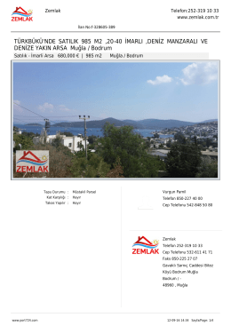 TÜRKBÜKÜ`NDE SATILIK 985 M2 ,20-40 İMARLI ,DENİZ