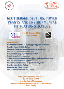 Geothermal systems of Turkey (geology and tectonics) Prof. Dr