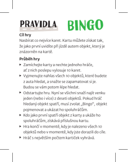 Bingo - pravidla CZ PDF dokument