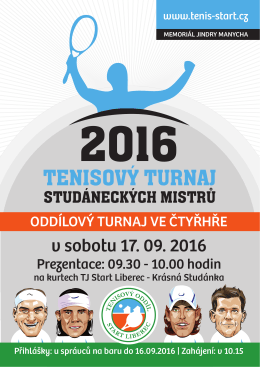 Plakát k turnaji - TJ START Liberec