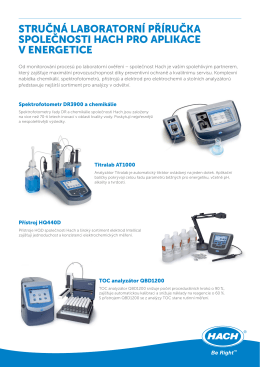 stručná laboratorní příručka společnosti hach pro aplikace v