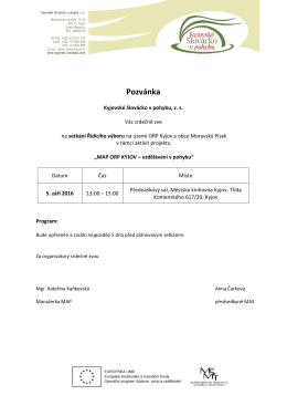 Pozvánka - Kyjovské Slovácko v pohybu