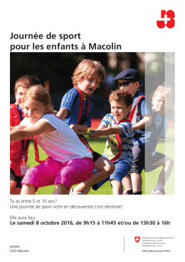 Journée de sport pour les enfants à Macolin