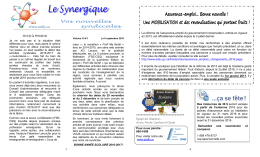 Le Synergique 13 septembre 2016 - Syndicat de l`enseignement de