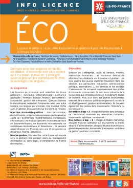 Fiche info licence – Eco
