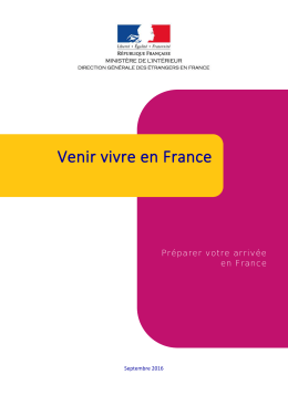 Guide d`information - Venir vivre en France