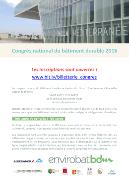 Congrès national du bâtiment durable 2016