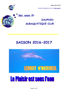 saison 2016-2017 - Dauphin Subaquatique Club