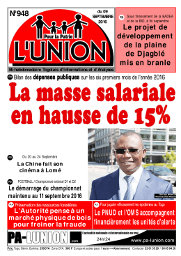 L`Union N°948 - République Togolaise