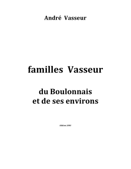 Livre des Familles Vasseur du Boulonnais