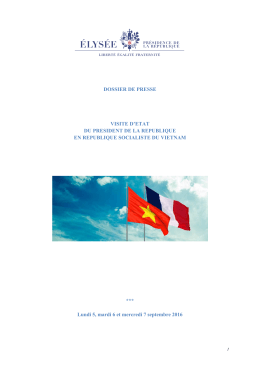 Dossier de presse - Vietnam - Présidence de la République
