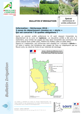 bulletin d`irrigation - Chambre d`Agriculture de la Loire