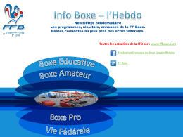 Info Boxe 1240 - Fédération Française de Boxe